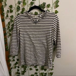 Stripe shirt with jewel detail (lightly worn)